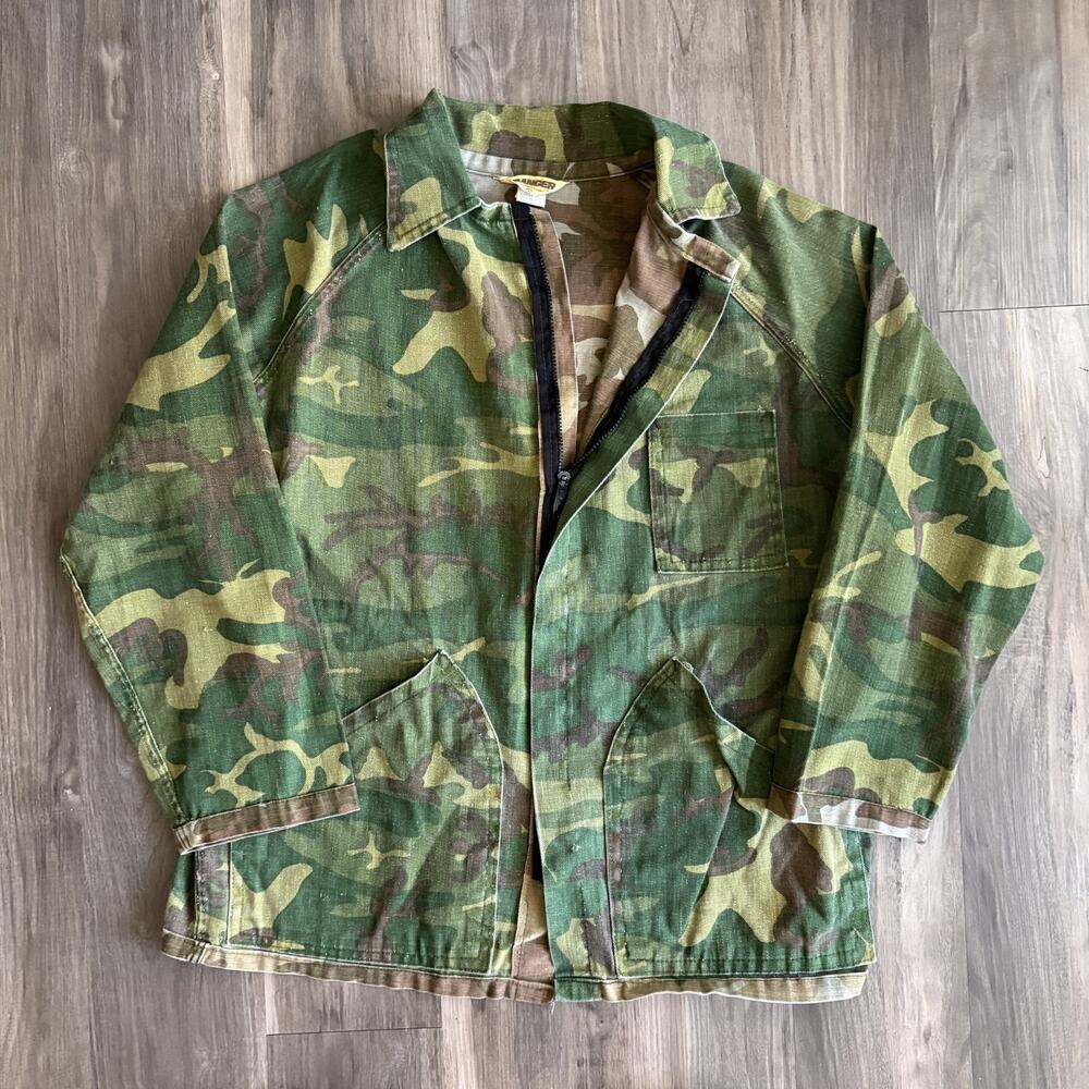 Vintage Ranger Jacket Men's Size L Frog Skin Camo 60s 70s